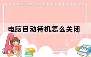 电脑自动待机怎么关闭_电脑自动待机