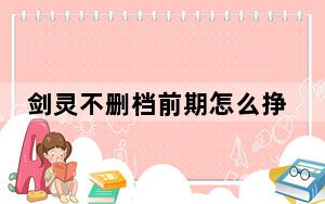 剑灵不删档前期怎么挣钱_剑灵不删档前期如何挣钱