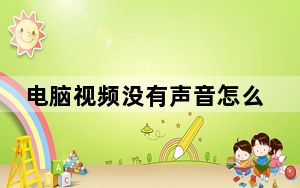 电脑视频没有声音怎么办_电脑视频没有声音