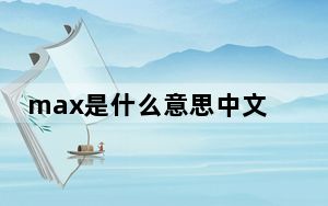 max是什么意思中文翻译成_max是什么意思