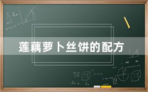 莲藕萝卜丝饼的配方_lolbox