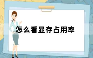 怎么看显存占用率_怎么看显存