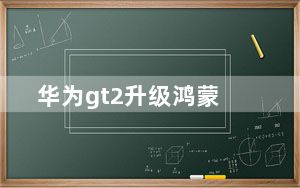 华为gt2升级鸿蒙_华为gt2