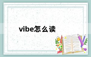 vibe怎么读_vibe z