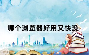 哪个浏览器好用又快没有广告_哪个浏览器好