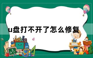 u盘打不开了怎么修复_u盘打不开了