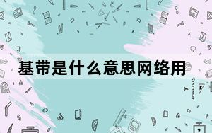 基带是什么意思网络用语_基带是什么