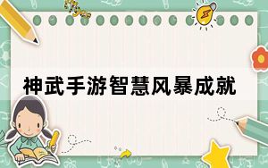 神武手游智慧风暴成就攻略_《神武》智慧风暴刷成就的心得