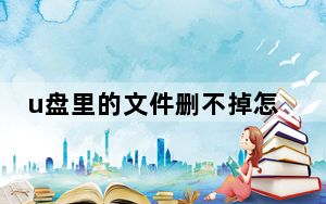 u盘里的文件删不掉怎么回事_u盘里的文件删不掉