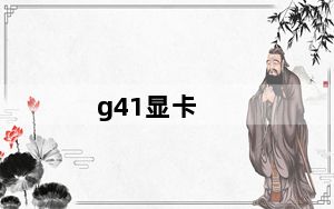 g41显卡_g41显卡