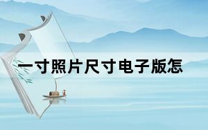 一寸照片尺寸电子版怎么弄_一寸照片尺寸是多少