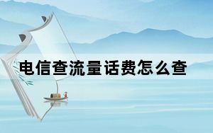 电信查流量话费怎么查_电信查流量