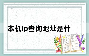 本机ip查询地址是什么_本机ip查询地址