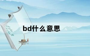 bd什么意思_bd什么意思
