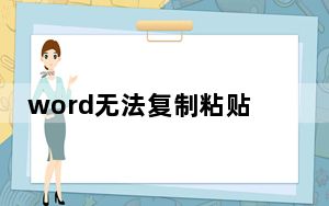 word无法复制粘贴了_word无法复制粘贴