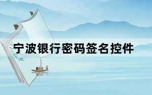 宁波银行密码签名控件 V1.0 官方版_宁波银行密码签名控件 V1.0 官方版免费下载