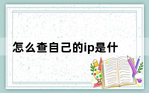 怎么查自己的ip是什么_怎么查自己的ip