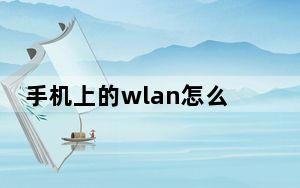 手机上的wlan怎么用_手机WLAN怎么开