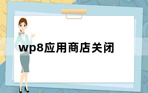 wp8应用商店关闭_wp8应用