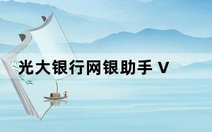 光大银行网银助手 V3.0.1.7 官方版_光大银行网银助手 V3.0.1.7 官方版免费下载