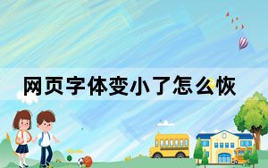 网页字体变小了怎么恢复默认_网页字体变小