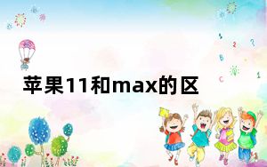 苹果11和max的区别哪个好_苹果11和max的区别