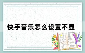 快手音乐怎么设置不显示音乐_快手个性化设置没有显示使用的音乐
