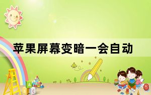 苹果屏幕变暗一会自动恢复_苹果屏幕突然变暗过一会又恢复