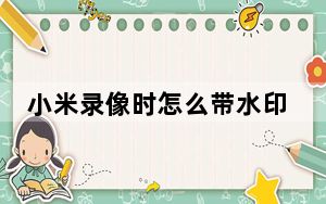 小米录像时怎么带水印_小米怎么在原图去水印