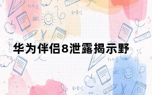 华为伴侣8泄露揭示野兽规格