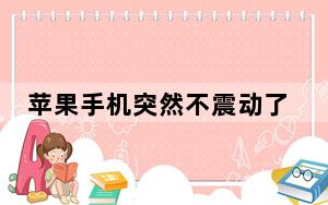 苹果手机突然不震动了怎么办_苹果手机突然不振动了怎么回事