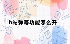 b站弹幕功能怎么开_b站怎么关弹幕