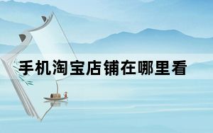 手机淘宝店铺在哪里看到_手机淘宝店铺在哪里看