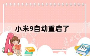 小米9自动重启了_小米9自动重启