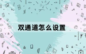 双通道怎么设置_双通道