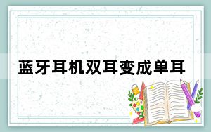 蓝牙耳机双耳变成单耳了怎么改_蓝牙耳机双耳变成单耳了怎么改