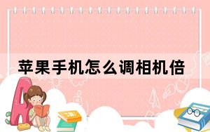 苹果手机怎么调相机倍数_苹果相机怎么设置倍数