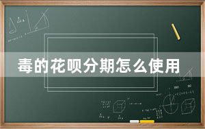 毒的花呗分期怎么使用_毒为什么用不了花呗