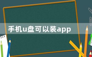 手机u盘可以装app吗_手机app能装在u盘吗
