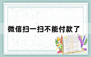 微信扫一扫不能付款了_微信扫一扫不能付款