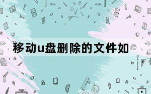 移动u盘删除的文件如何恢复_移动u盘