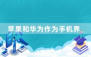 苹果和华为作为手机界的巨头每次推出的新产品都会受到很多消费者追捧
