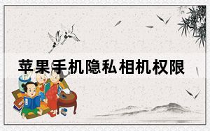苹果手机隐私相机权限找不到app_苹果手机隐私相机设置不了