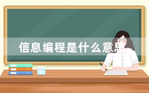 信息编程是什么意思_信息编程是什么
