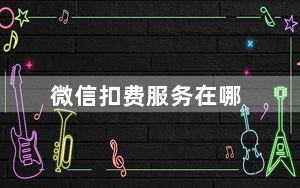 微信扣费服务在哪_微信扣费服务在哪