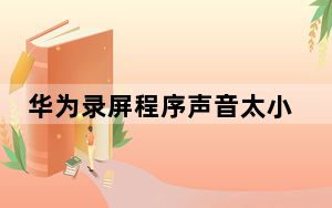 华为录屏程序声音太小_华为录屏声音小