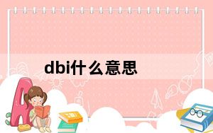 dbi什么意思_dbi