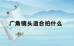 广角镜头适合拍什么_广角镜头是什么意思