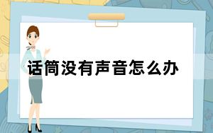 话筒没有声音怎么办_话筒没有声音