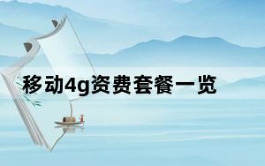 移动4g资费套餐一览表2020_手机套餐收费高